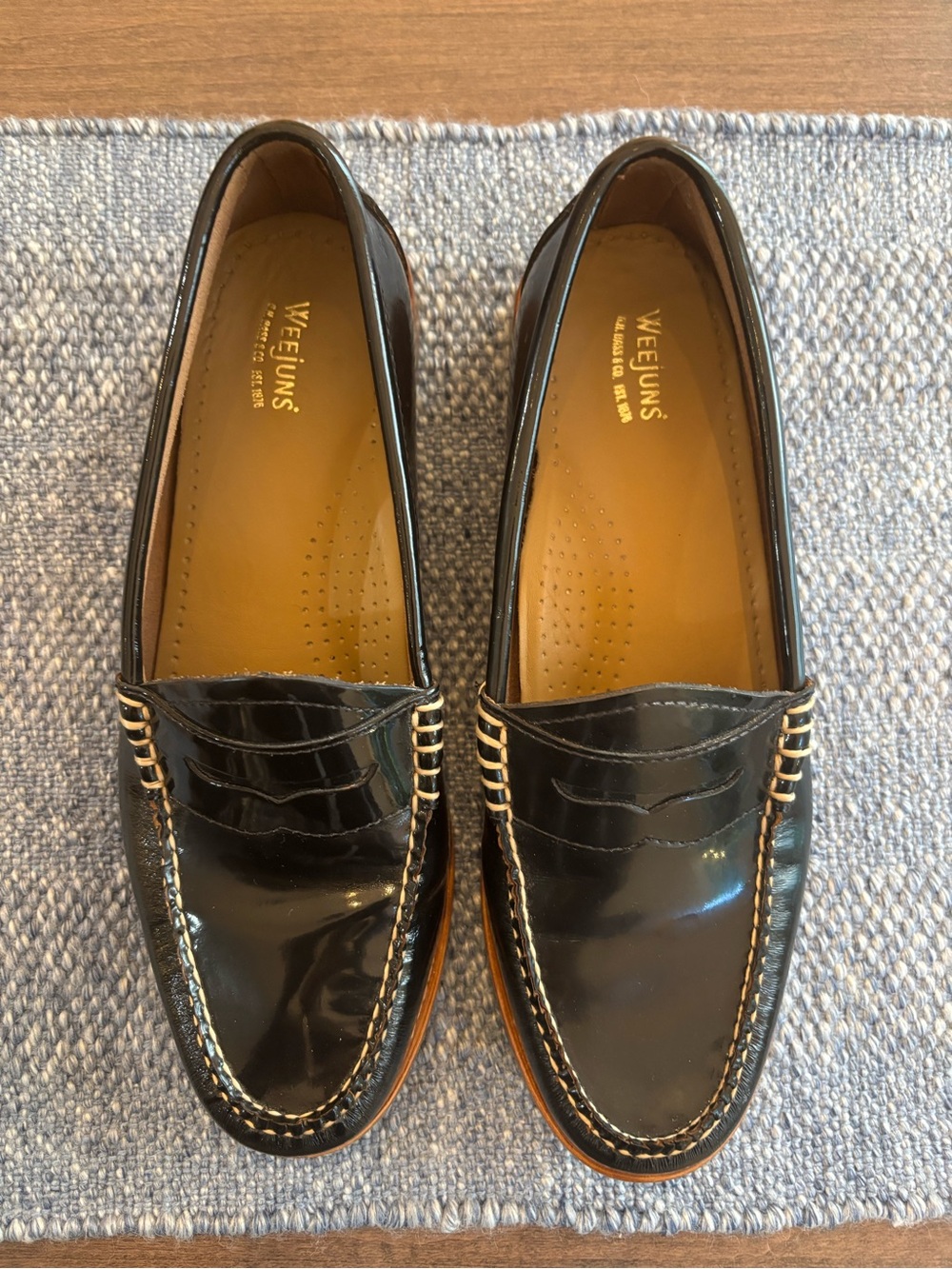 G.H. Bass Weejuns Whitney Black Patent Leather Penny Loafers 8.5 M